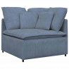 Sofa modułowa z poduszkami Tkanina sztruksowa niebieska