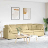 Sofa modułowa z poduszkami Tkanina sztruksowa szarozielona