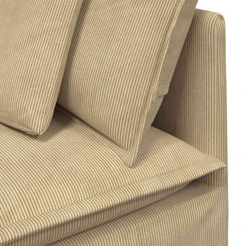 Sofa modułowa z poduszkami Tkanina sztruksowa szarozielona