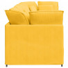 Sofa modułowa z poduszkami Tkanina sztruksowa Jasnożółta
