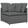 Sofa modułowa z podnóżkiem i poduszkami Tkanina Ciemnoszara