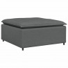 Sofa modułowa z podnóżkiem i poduszkami Tkanina Ciemnoszara