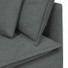 Sofa modułowa z podnóżkiem i poduszkami Tkanina Ciemnoszara