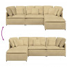 Sofa modułowa z podnóżkiem i poduszkami Tkanina sztruksowa