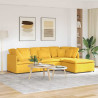 Sofa modułowa z podnóżkiem i poduszkami Tkanina sztruksowa