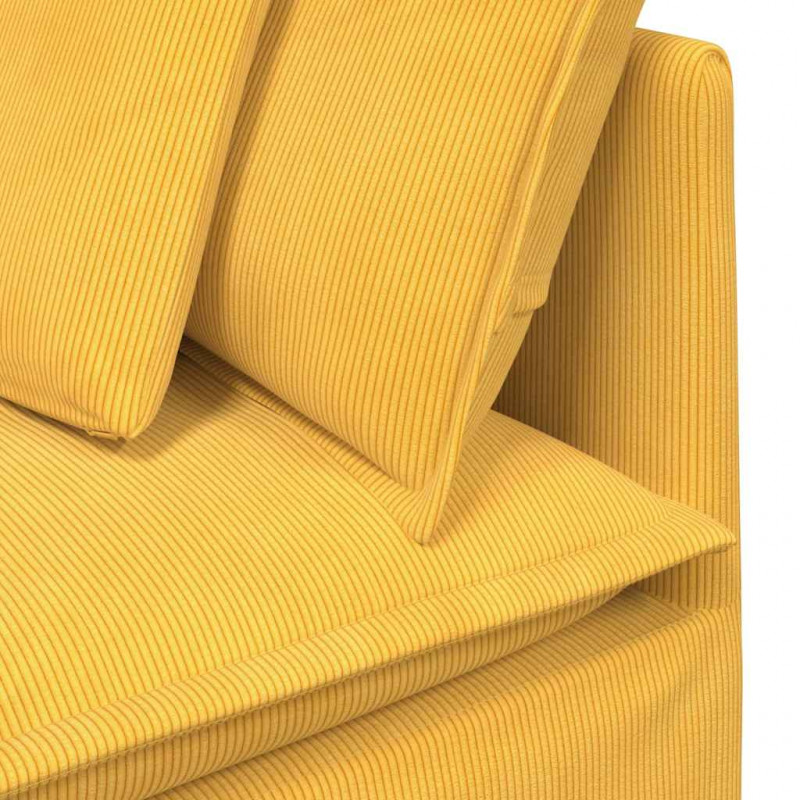 Sofa modułowa z podnóżkiem i poduszkami Tkanina sztruksowa