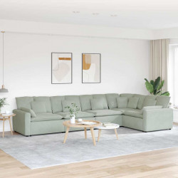Sofa modułowa z poduszkami aksamitna jasnoszara