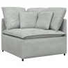 Sofa modułowa z poduszkami aksamitna jasnoszara