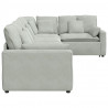 Sofa modułowa z poduszkami aksamitna jasnoszara