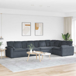 Sofa modułowa z poduszkami aksamitna ciemnoszara