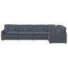 Sofa modułowa z poduszkami aksamitna ciemnoszara