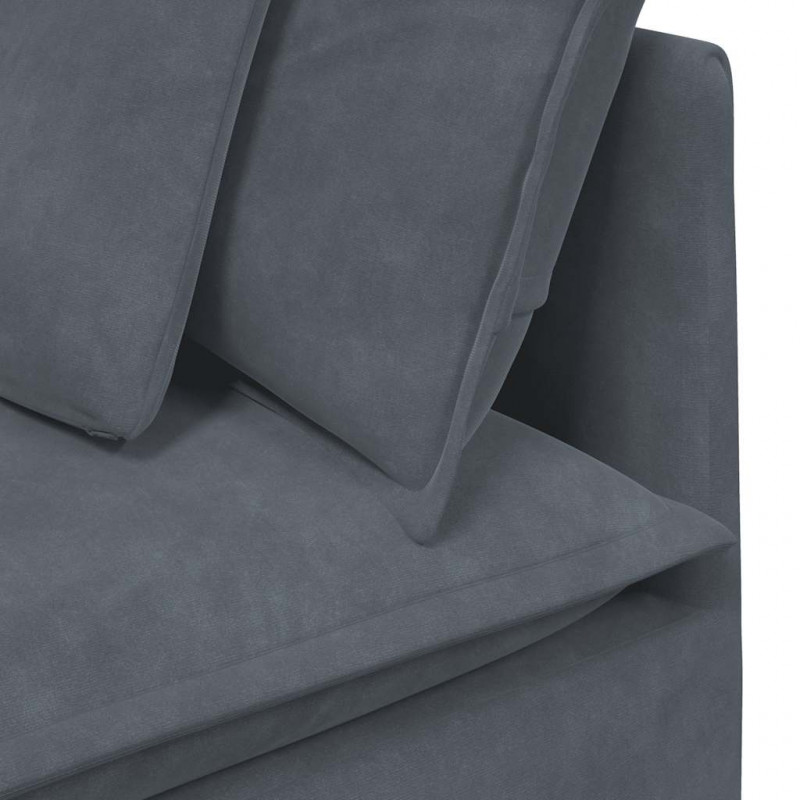 Sofa modułowa z poduszkami aksamitna ciemnoszara