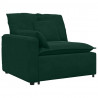 Sofa modułowa z poduszkami aksamitna ciemnozielona