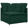 Sofa modułowa z poduszkami aksamitna ciemnozielona
