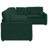 Sofa modułowa z poduszkami aksamitna ciemnozielona