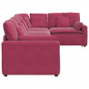 Sofa modułowa z poduszkami aksamitna wino czerwona