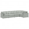 Sofa modułowa z poduszkami aksamitna jasnoszara