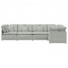 Sofa modułowa z poduszkami aksamitna jasnoszara