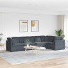 Sofa modułowa z poduszkami aksamitna ciemnoszara