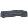 Sofa modułowa z poduszkami aksamitna ciemnoszara