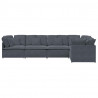 Sofa modułowa z poduszkami aksamitna ciemnoszara