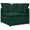Sofa modułowa z poduszkami aksamitna ciemnozielona