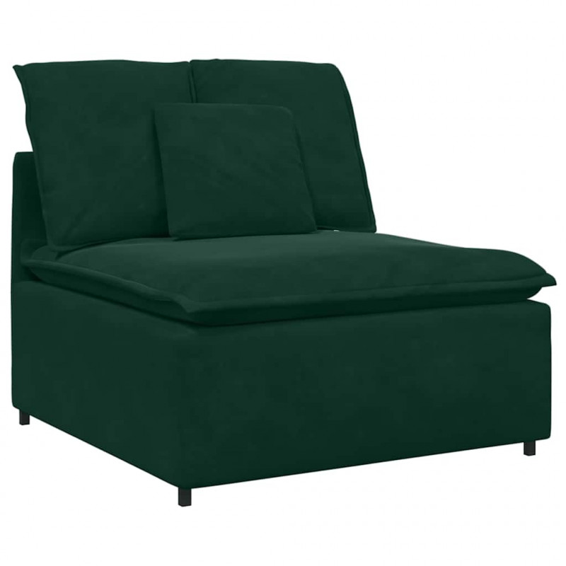 Sofa modułowa z poduszkami aksamitna ciemnozielona