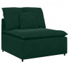 Sofa modułowa z poduszkami aksamitna ciemnozielona