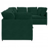 Sofa modułowa z poduszkami aksamitna ciemnozielona