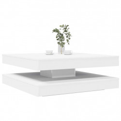 Stolik kawowy obrotowy 360 stopni biały 90x90x34,5 cm