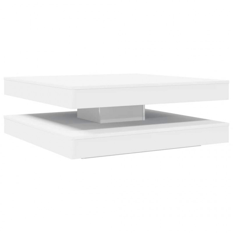Stolik kawowy obrotowy 360 stopni biały 90x90x34,5 cm