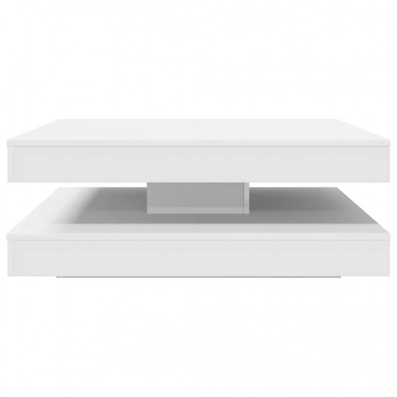 Stolik kawowy obrotowy 360 stopni biały 90x90x34,5 cm
