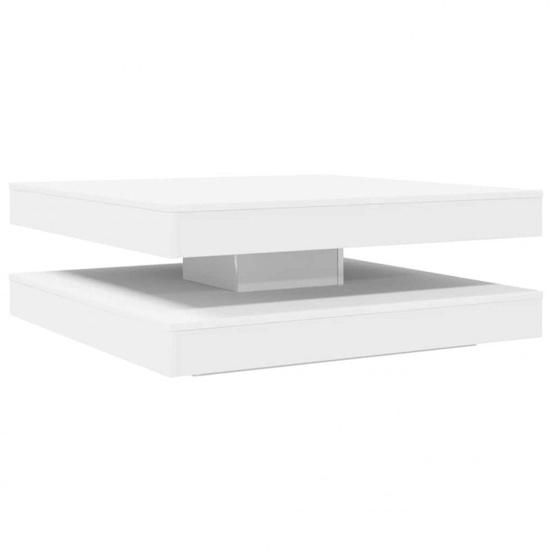 Stolik kawowy obrotowy 360 stopni biały 90x90x34,5 cm