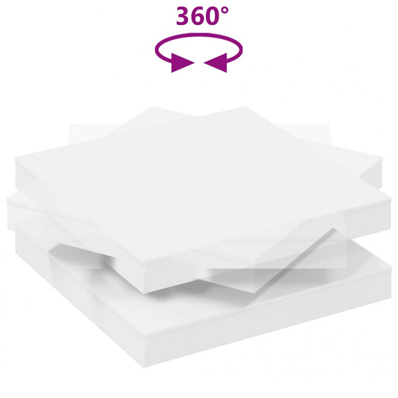 Stolik kawowy obrotowy 360 stopni biały 90x90x34,5 cm