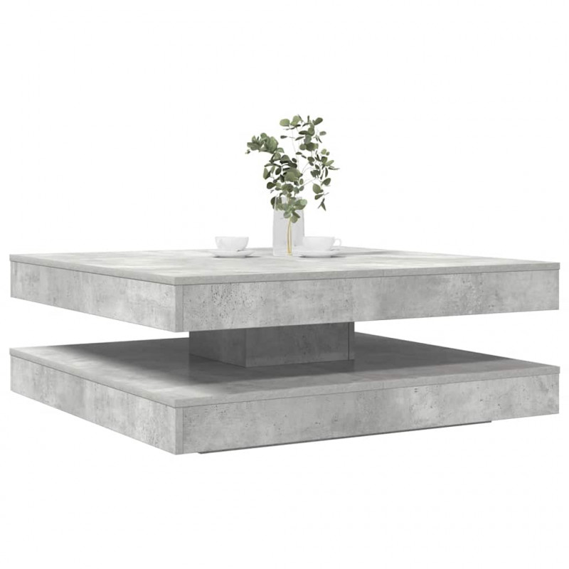Stolik kawowy obrotowy 360 stopni Betonowy szary 90x90x34,5 cm