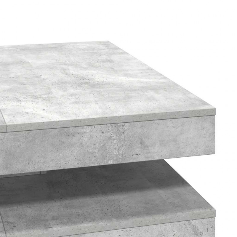 Stolik kawowy obrotowy 360 stopni Betonowy szary 90x90x34,5 cm