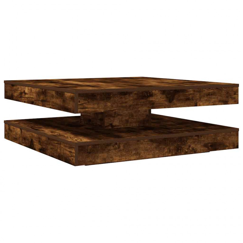 Stolik kawowy obrotowy 360 stopni, dąb wędzony, 90x90x34,5 cm