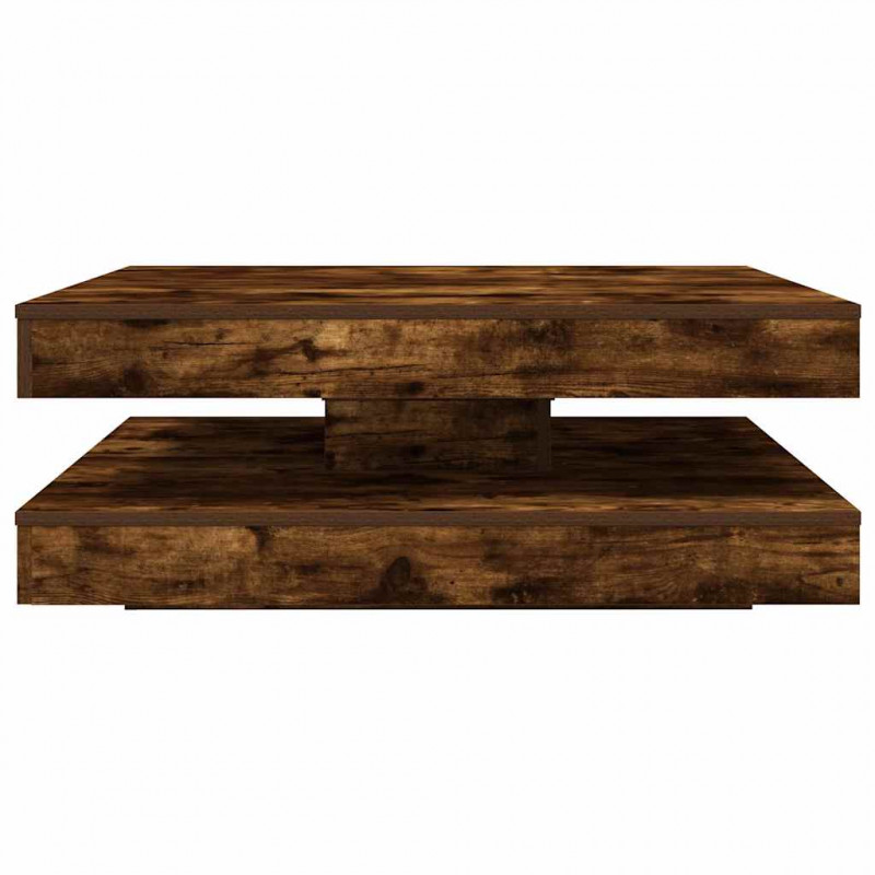 Stolik kawowy obrotowy 360 stopni, dąb wędzony, 90x90x34,5 cm