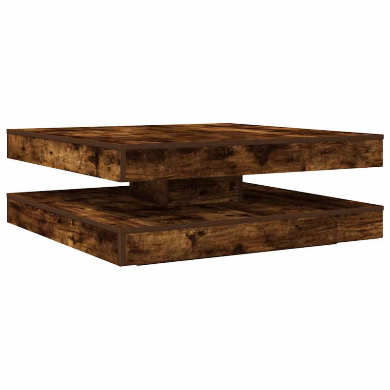 Stolik kawowy obrotowy 360 stopni, dąb wędzony, 90x90x34,5 cm