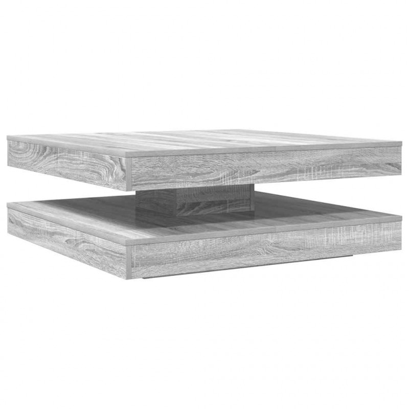 Stolik kawowy obrotowy 360 stopni Szary Sonoma 90x90x34,5 cm