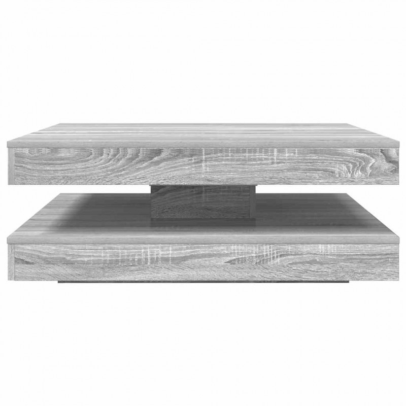 Stolik kawowy obrotowy 360 stopni Szary Sonoma 90x90x34,5 cm