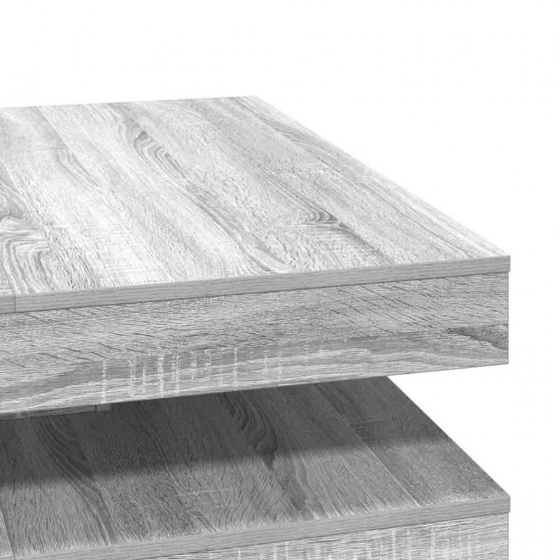 Stolik kawowy obrotowy 360 stopni Szary Sonoma 90x90x34,5 cm
