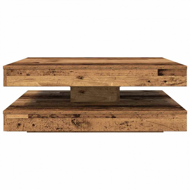 Stolik kawowy obrotowy 360 stopni Stare drewno 90x90x34,5 cm