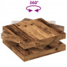 Stolik kawowy obrotowy 360 stopni Stare drewno 90x90x34,5 cm