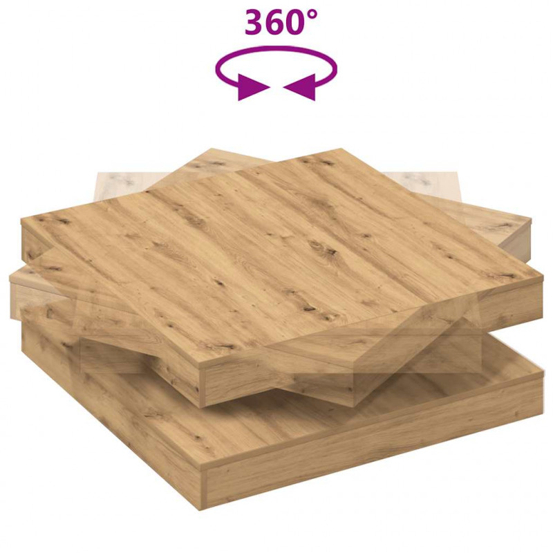 Stolik kawowy obrotowy 360 stopni Artisan Oak 90x90x34,5 cm
