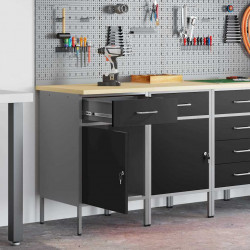 Szafka robocza z szufladą 2 pcs Czarny i szary 100 x 55 x 85 cm
