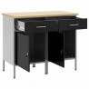 Szafka robocza z szufladą 2 pcs Czarny i szary 100 x 55 x 85 cm