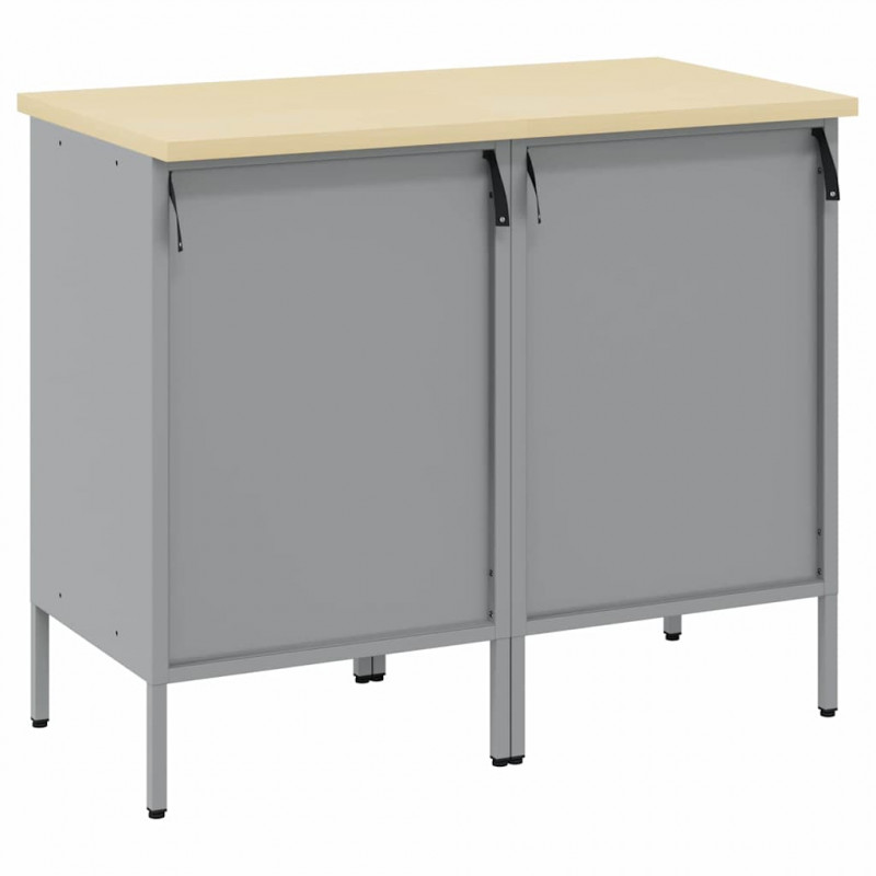 Szafka robocza z szufladą 2 pcs Czarny i szary 100 x 55 x 85 cm