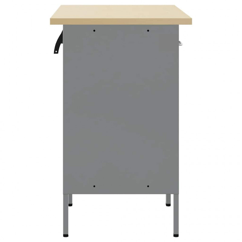 Szafka robocza z szufladą 2 pcs Czarny i szary 100 x 55 x 85 cm