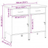 Szafka robocza z szufladą 2 pcs Czarny i szary 100 x 55 x 85 cm